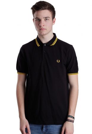 Fred Perry - Slim Fit Twin Tipped Black/New Yellow - Polo