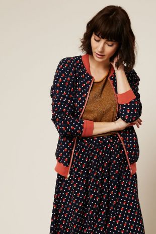 veste réversible imprimé graphique/terracota