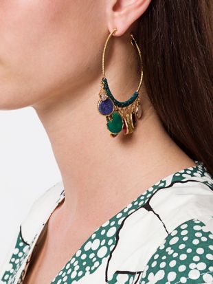 Boucles d'oreilles GAS Bijoux - Serti Cage bleu turquoise main image 1