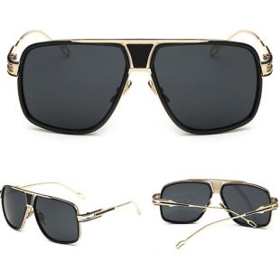Lunettes de soleil en métal hommes rétro grosses lunettes de soleil boîte yourte quelques classiques