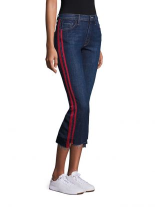 mother insider - Mother Insider Striped Raw edge Step Hem Jeans ...