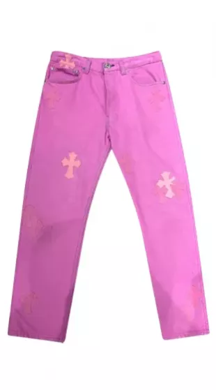 Pink Cross Patch Jeans