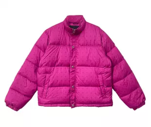 Hot Pink Cross Monogram Puffer Jacket