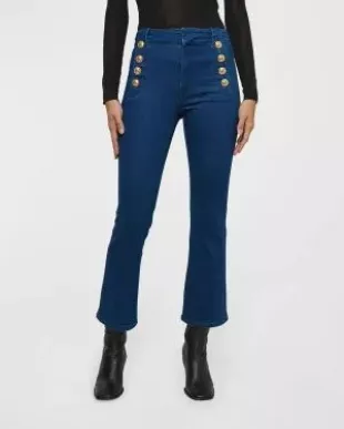 Robertson Cropped Flared Denim Sailor Trousers