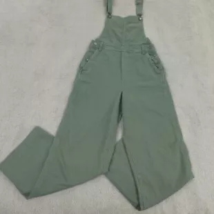 Overalls Womens Small Olive Green Denim Baggy