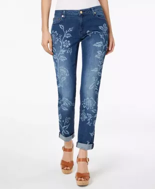 Floral-Print Cropped Jeans In Regular & Petite Sizes