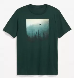 Soft Washed Graphic T-shirt in Forest Canopy