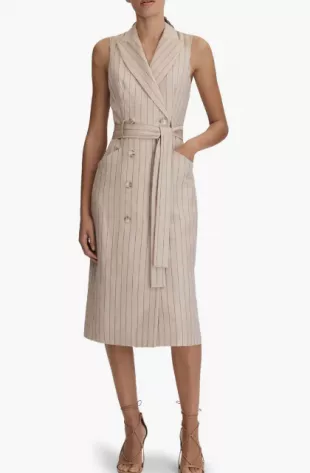 Andie Pinstripe Sleeveless Coat Dress
