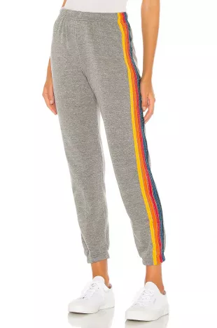 Aviator Nation - 5 Stripe Sweatpants - Heather Grey