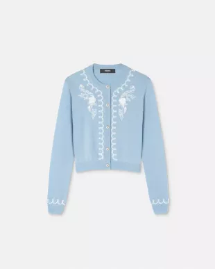 Versace - Embroidered Cashmere Knit Cardigan