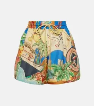 Alight Printed Silk Shorts