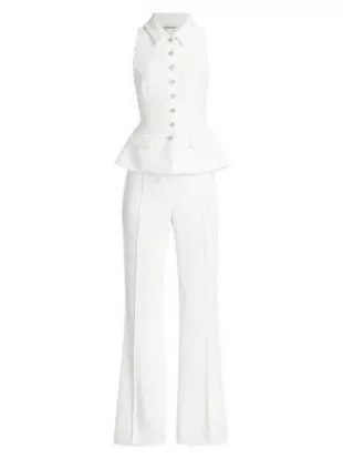 Crêpê Sleeveless Peplum Jumpsuit