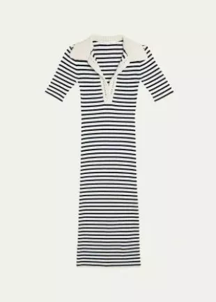 Darcy Stripe Rib-Knit Midi Dress