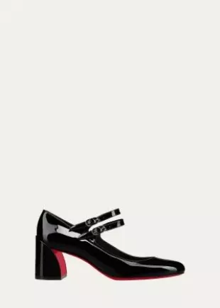 Miss Jane Patent Red Sole Pumps