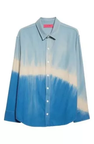 tie-dye long-sleeved shirt in Blue