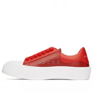 Deck Lace-Up Plimsoll Sneakers 'Red White'