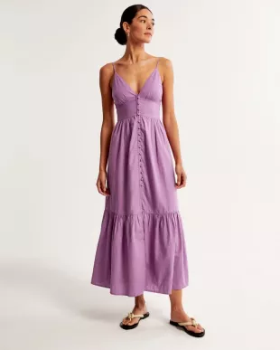 Button Through Maxi Dress