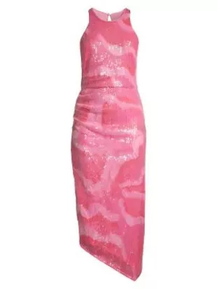 Perla Sequin Asymmetric Maxi Dress