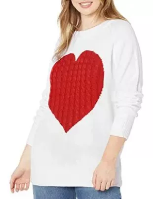 Sweater Heart Knitted Pullover Sweaters Long Sleeve Crewneck Cute Sweaters
