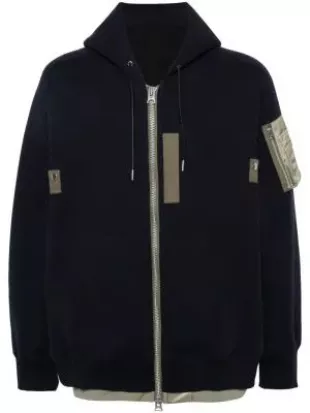 sacai - Layered Zipped Hoodie