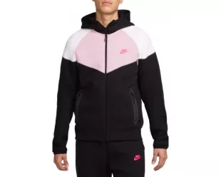 Black, White, & Light Pink Windrunner Zip Hoodie