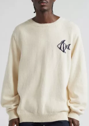 Deep Sea Cotton Crewneck Sweater