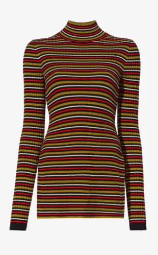 Stripe Knit Turtleneck