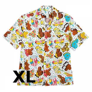 Parks Disney Eats Food Woven Camp Shirt Adul