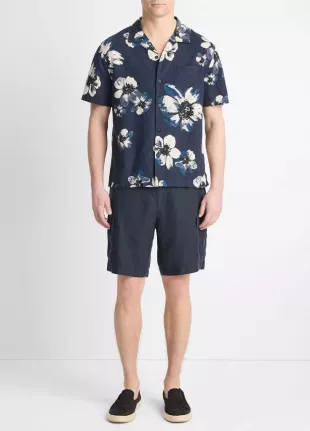 Buy Blossoms Linen-Blend Button-Front Shirt
