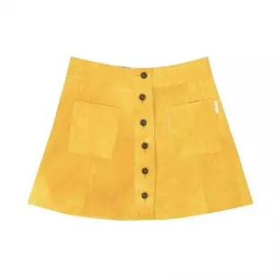 Sun Orange Suede Mini Skirt