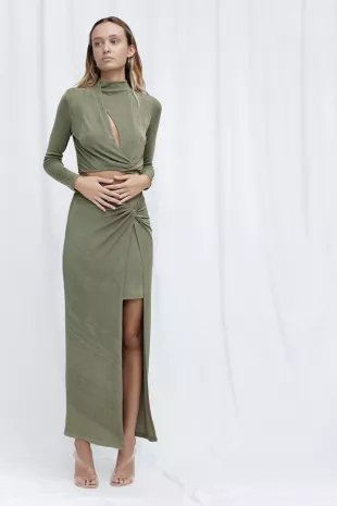 Ivy Skirt in Khaki