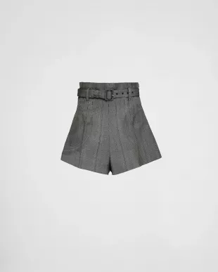 Pinstripe Wool Shorts