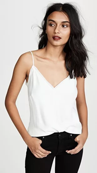 V Neck Satin Lounge Cami Tank Top