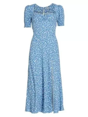 Lacey Floral Midi-Dress