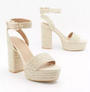 Step Right Up Woven Platform Heels