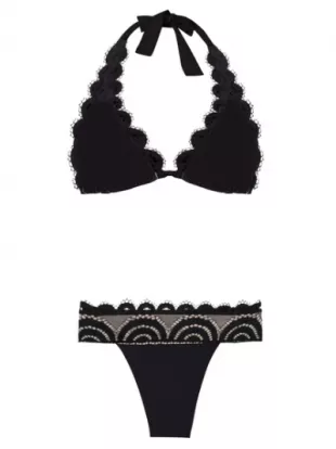 Midnight Lace Banded Teeny Bikini