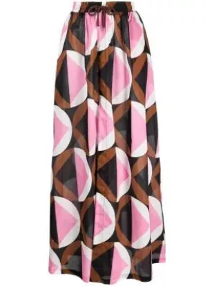 Graphic-Print High-Waist Skirt