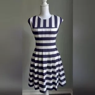 Cap Sleeve Stripe Dress
