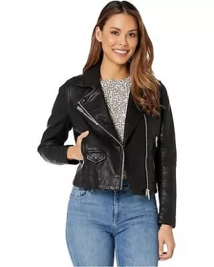 Faux Leather Moto Jacket Black NWT Size Small Motorcycle Zip Crop Fall