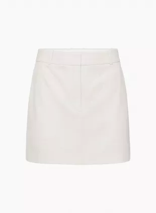 Chisel Skirt High-Rise Wool Twill Mini Skirt
