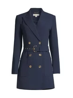 Crepe Double-Breasted Blazer Dress