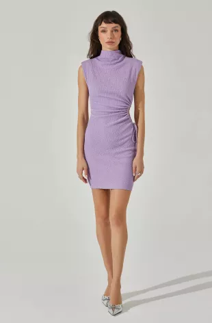 Side Ruched Cutout Detail Minidress