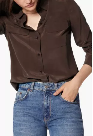 Signature Slim Fit Silk Button-Up Shirt