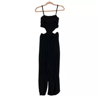 Aerie Black Side and Back Cutout B-Neck Jumpsuit