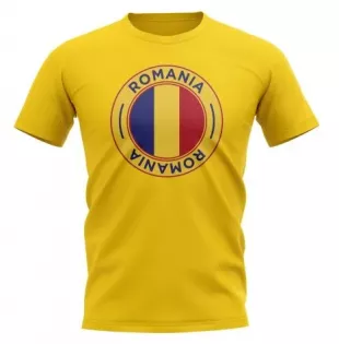 Romania Football Badge T-Shirt (Yellow)