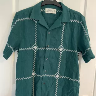 & Fitch Men's Green and Blue Shirt