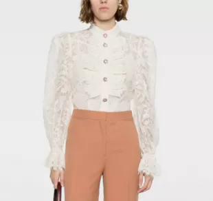 Lyrical Lace Blouse In Cream