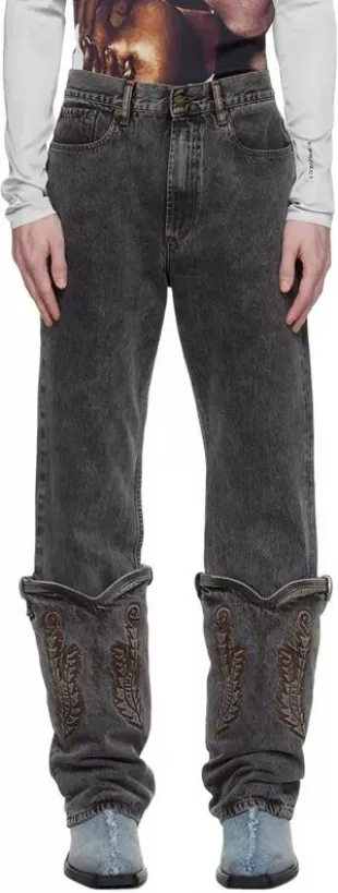 Y/Project - Black Mini Cowboy Jeans