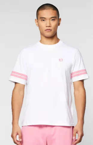 White & Light Pink Stripe Grello T-Shirt