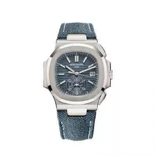White Gold & Blue Denim Nautilus
